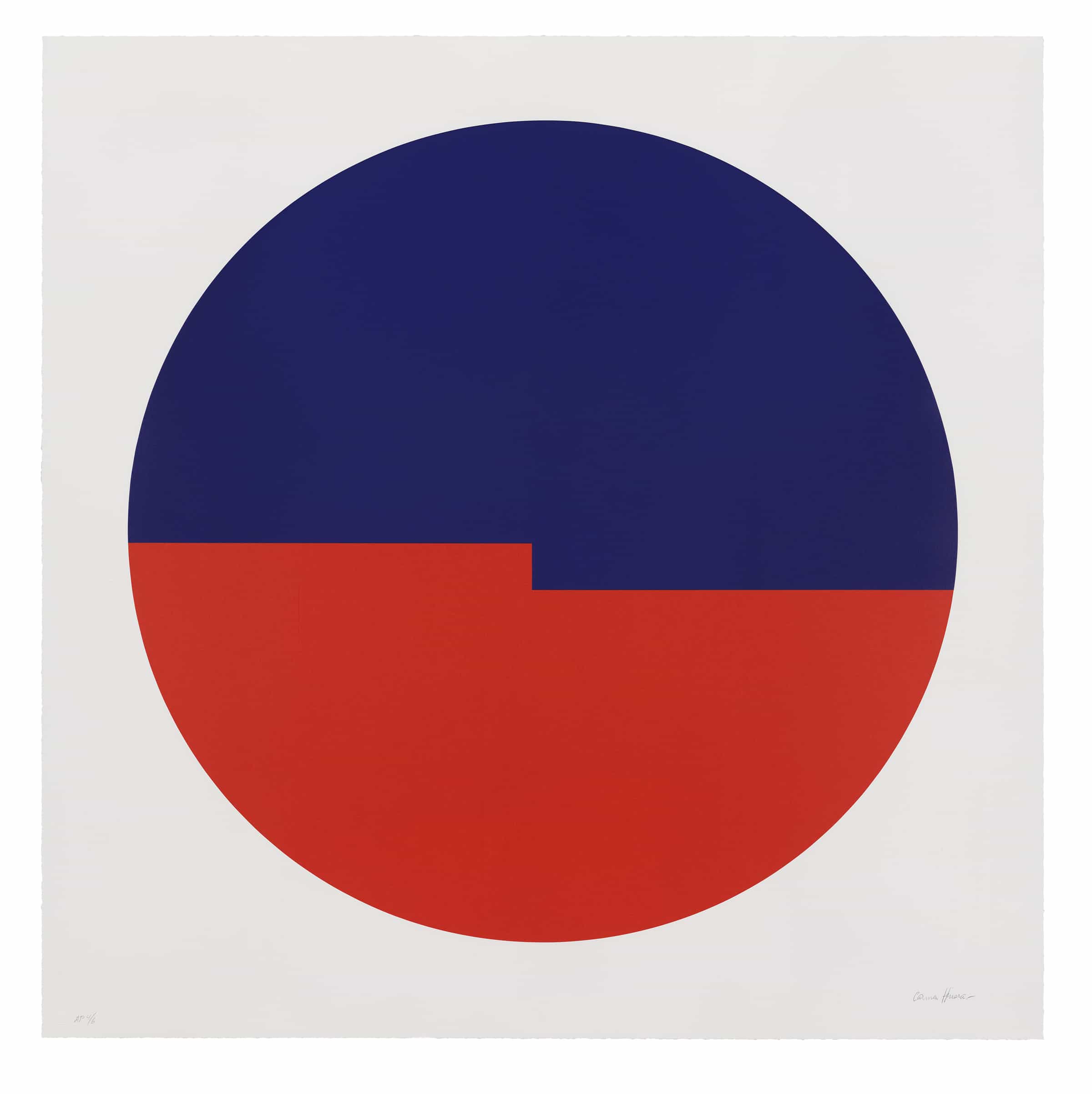 Carmen Herrera, Tondo: Azul y Rojo, 2019