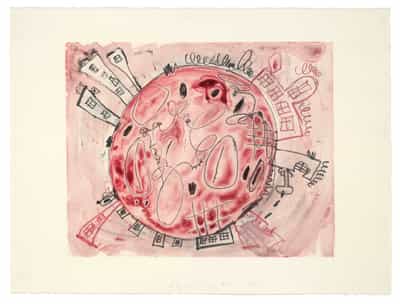 Carroll Dunham, Monotype (Red 5), 1997