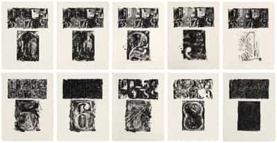 Jasper Johns, 0-9 (Black), 1963