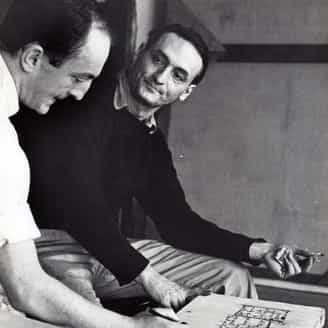 Larry Rivers and Frank O'Hara collaborating on Stones.