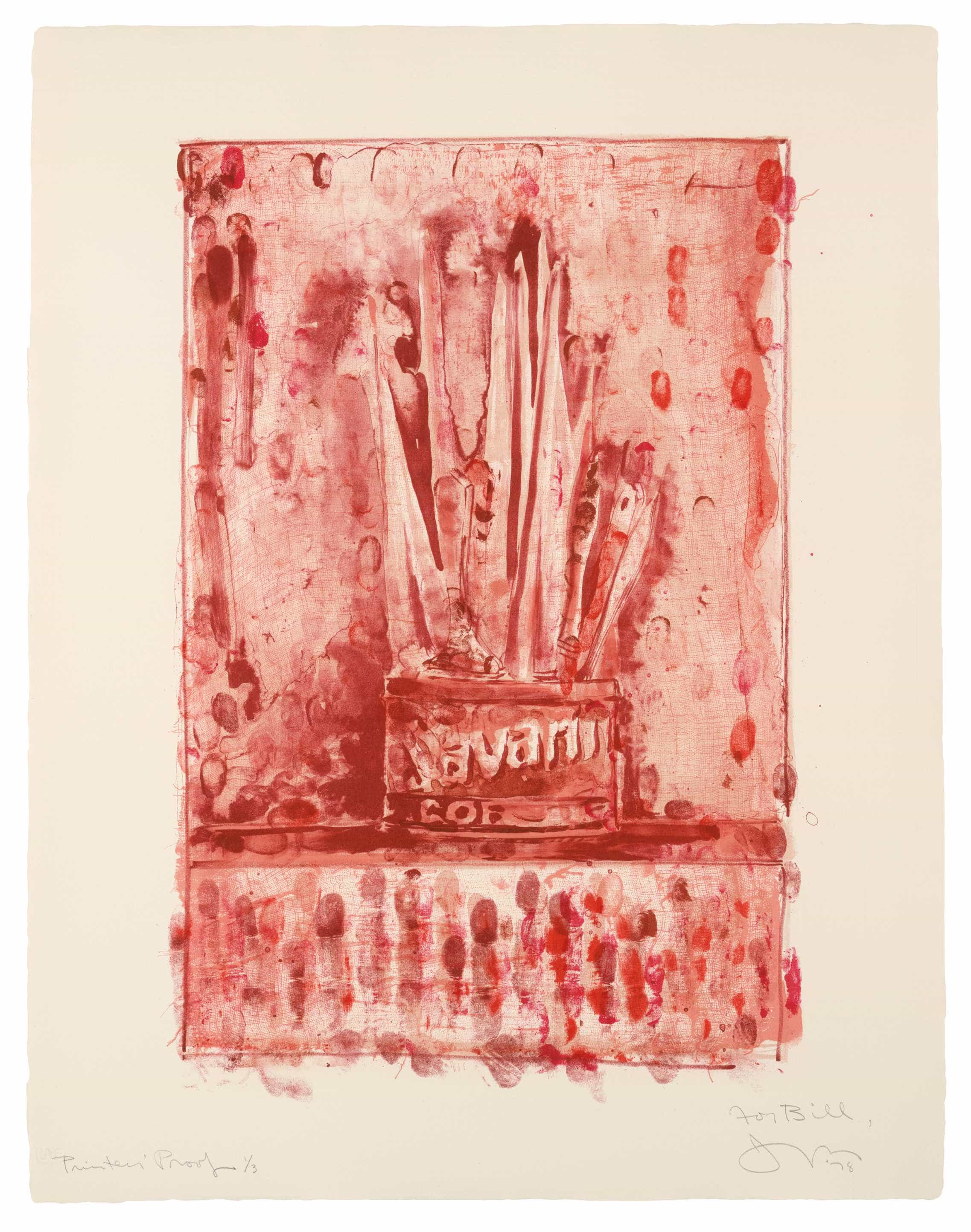 Jasper Johns, Savarin 3 (Red), 1978