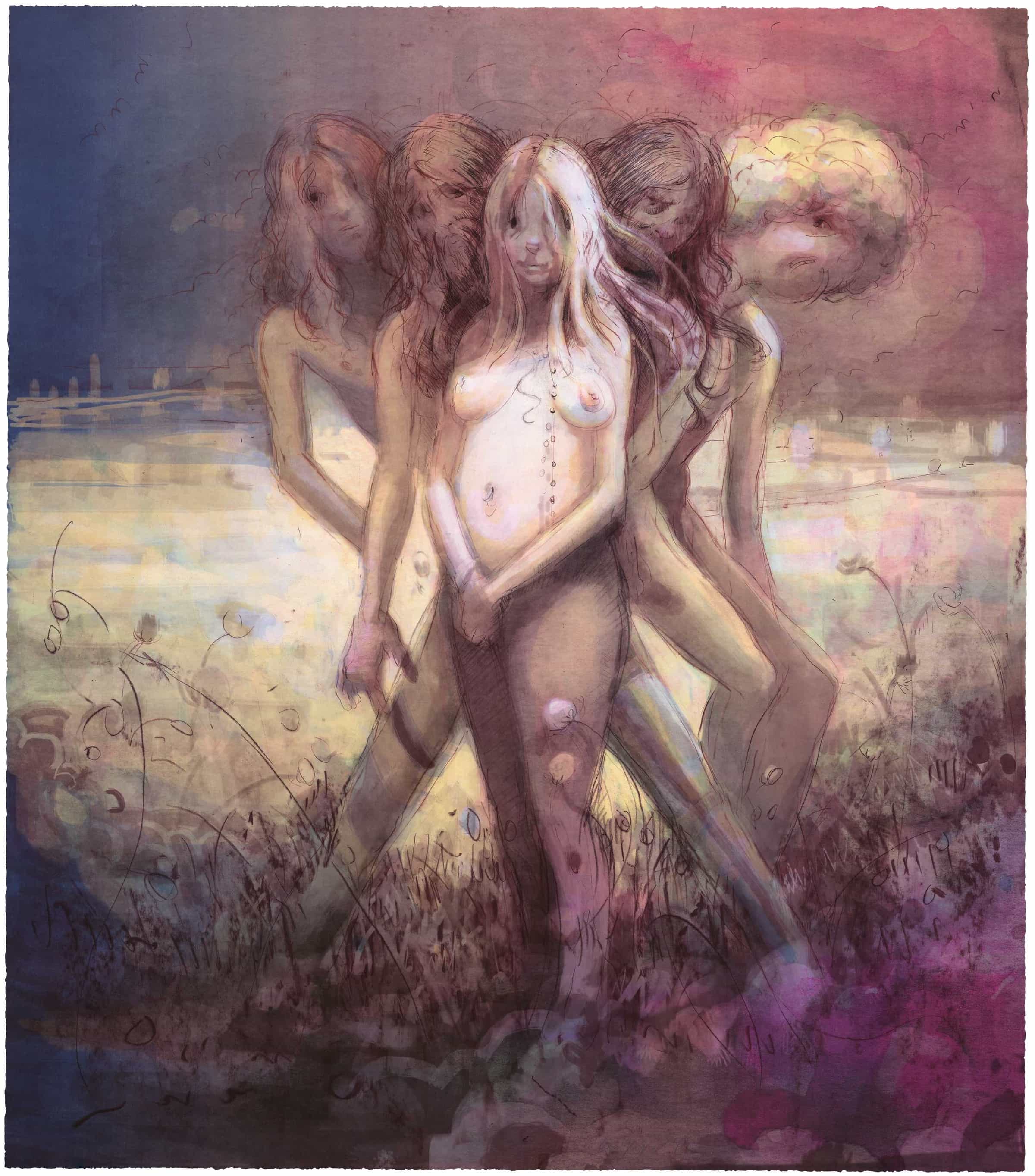 Lisa Yuskavage, Hippies in Tit Heaven, 2015