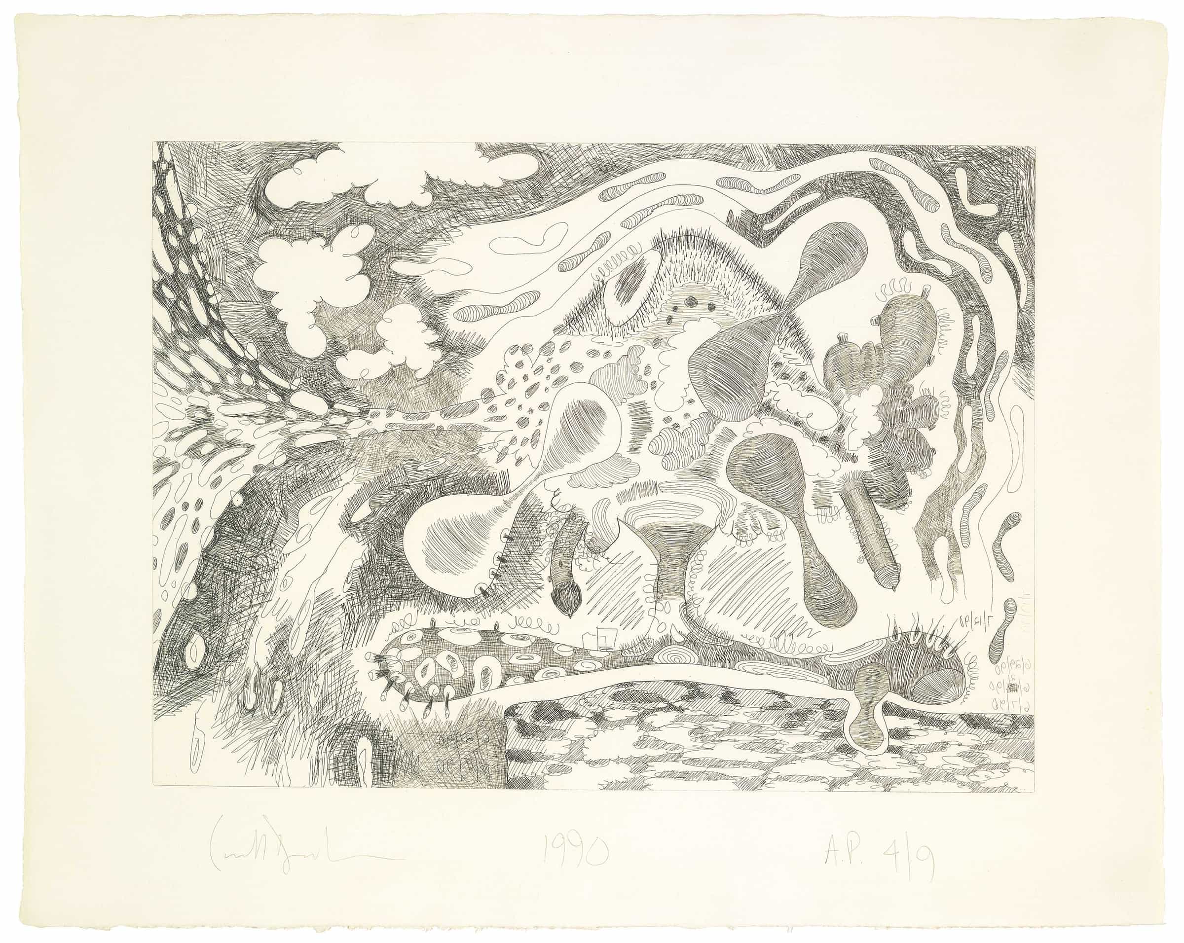 Carroll Dunham, Shape on a Base, 1990