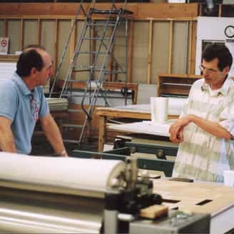 Richard Tuttle and Bill Goldston working on Step By Step.