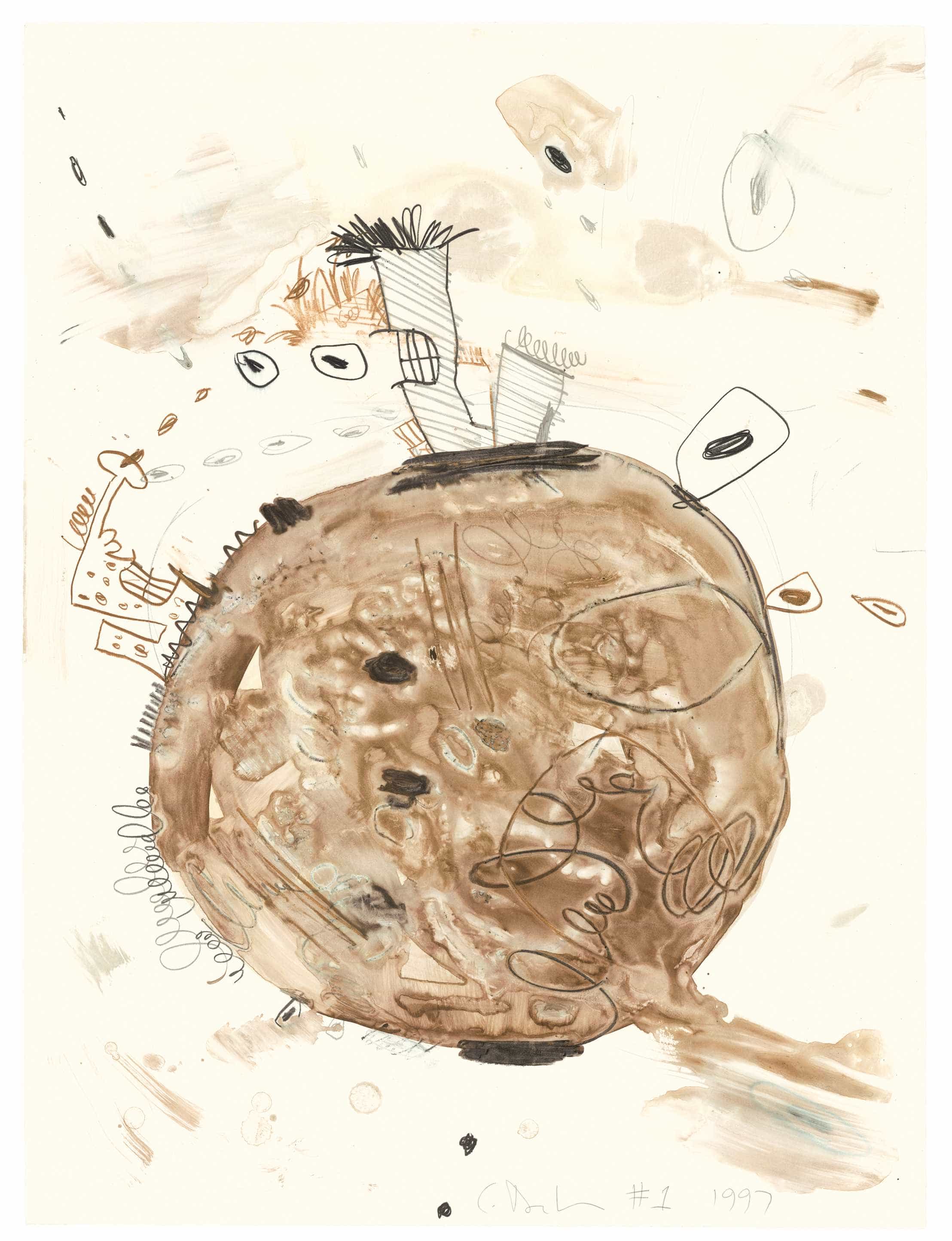 Carroll Dunham, Monotype (Brown 1), 1997