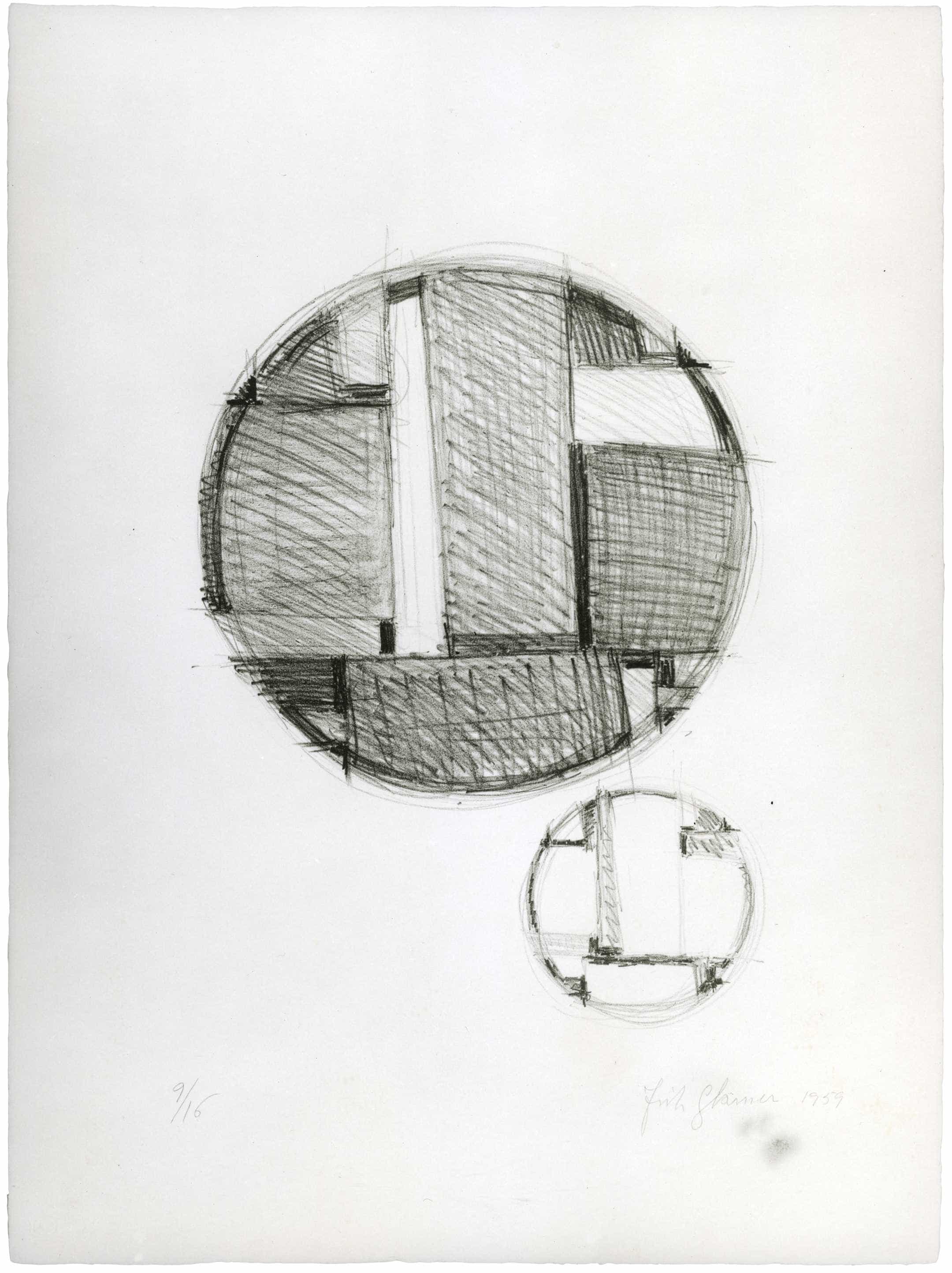 Fritz Glarner, Drawing for Tondo no. 1, 1959