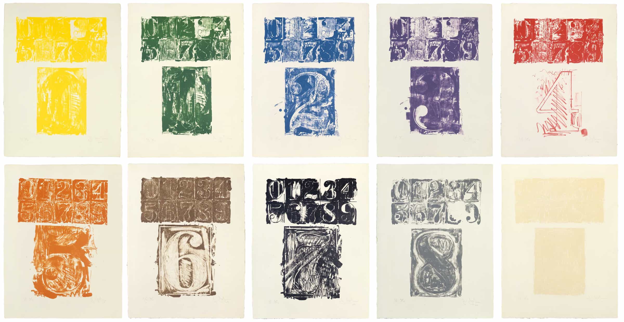 Jasper Johns, 0-9 (Color), 1963