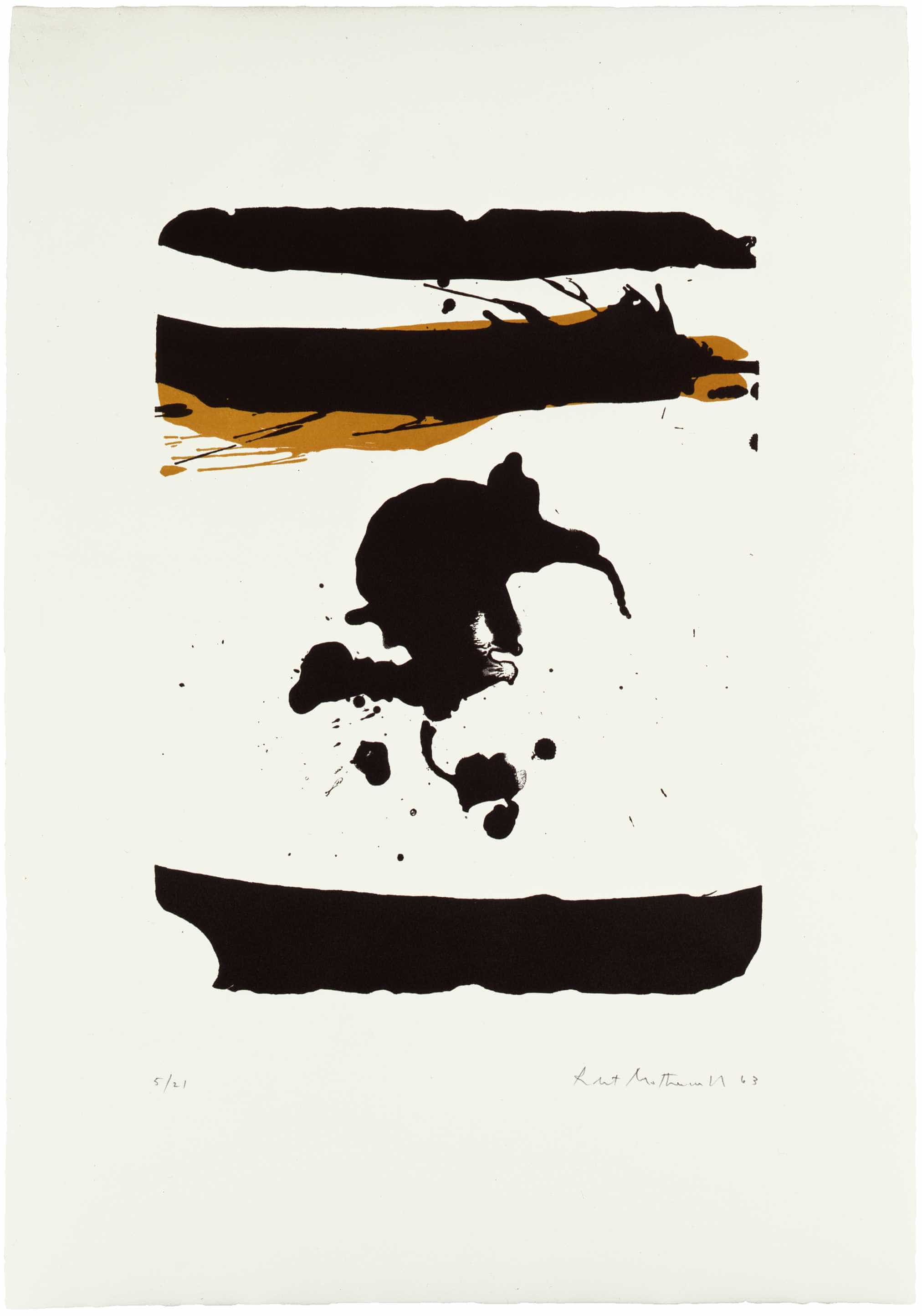 Robert Motherwell, In Black With Yellow Ochre, 1963