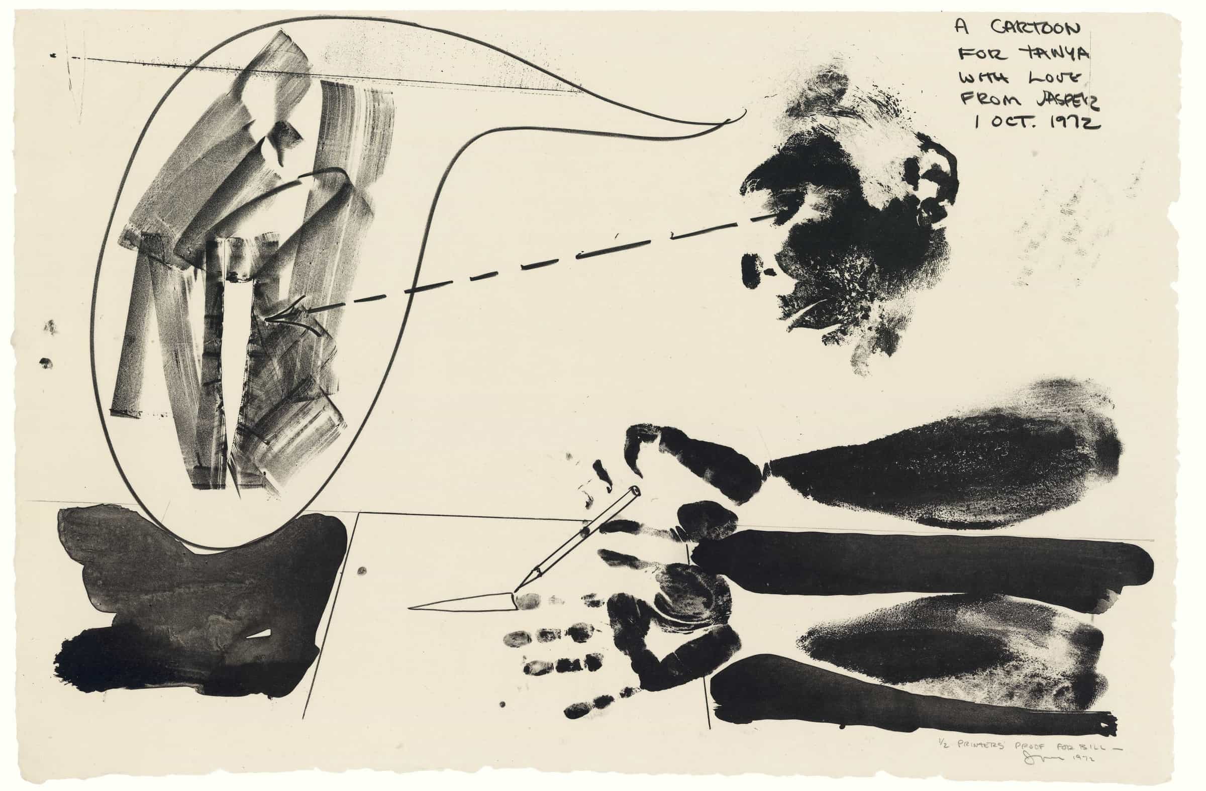 Jasper Johns, A Cartoon for Tanya, 1972