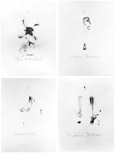 Jim Dine, Flaubert Favorites, B (The Marshal, Madam Arnoux, Bananas, Frederic Moreau), 1972