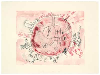 Carroll Dunham, Monotype (Red 2), 1997