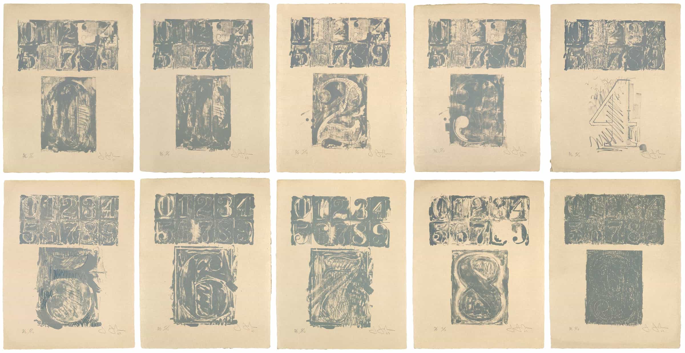 Jasper Johns, 0-9 (Gray), 1963