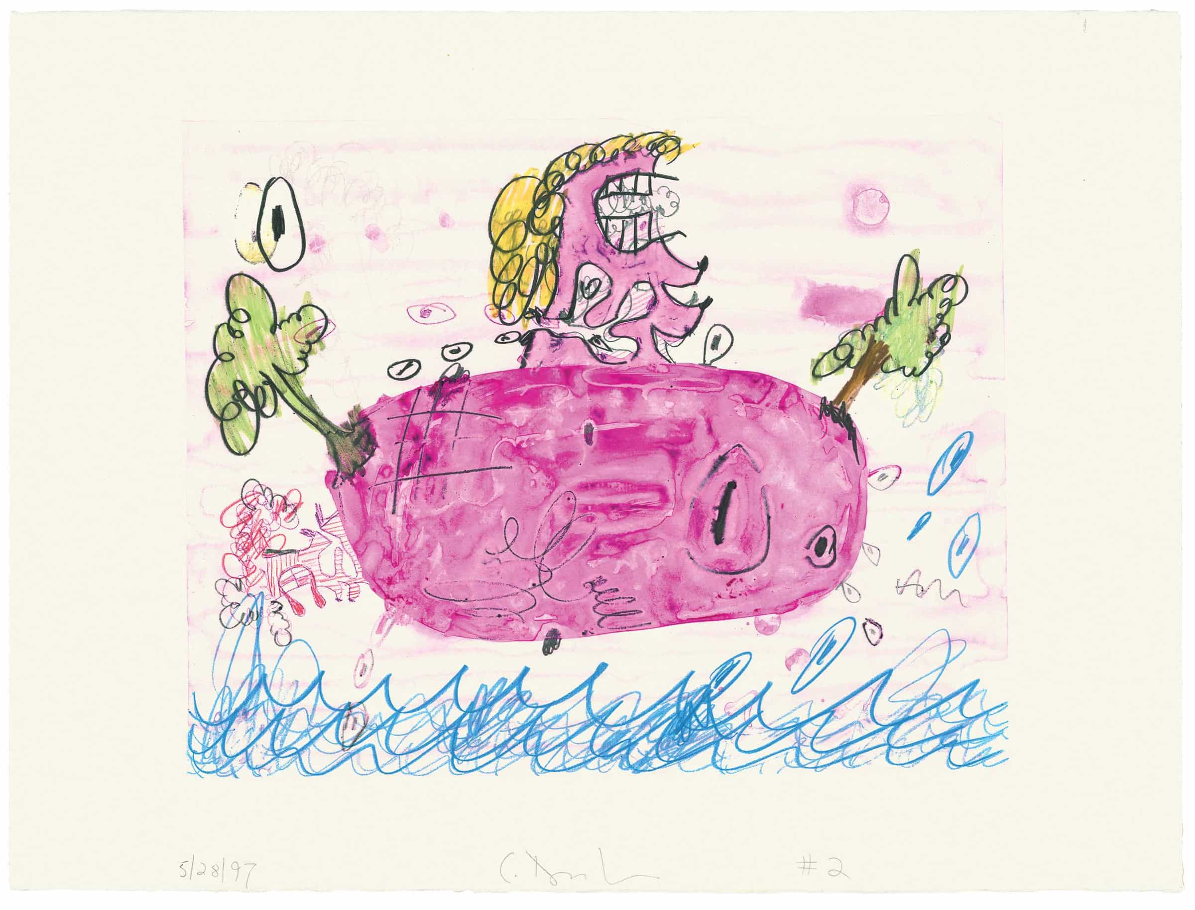 Carroll Dunham, Floating Planet 2, 1997